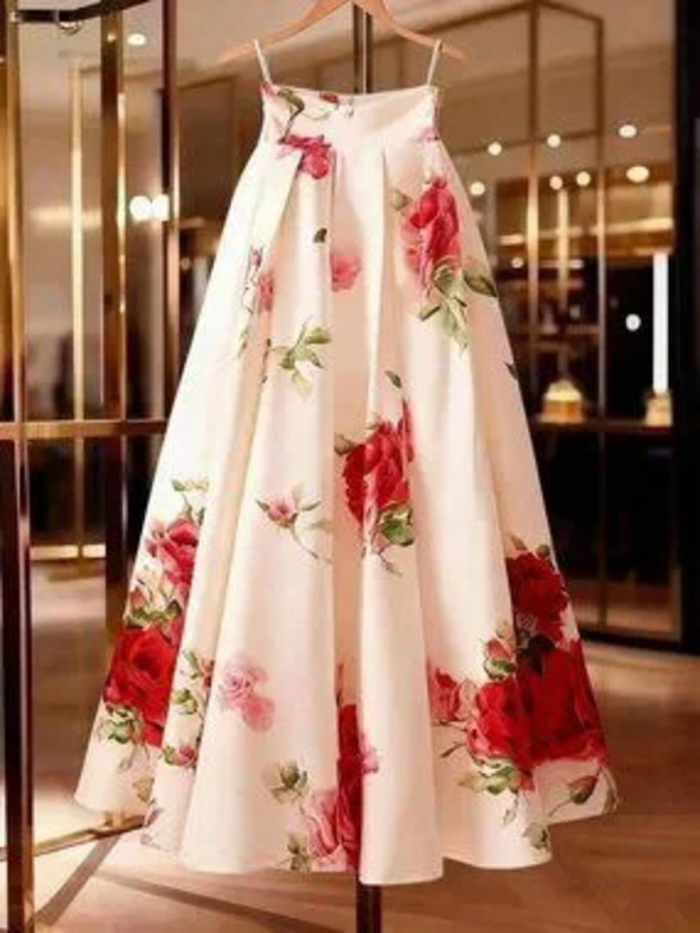 ZARA Multicolor Elegant Women's Rose Print maxi Skirt